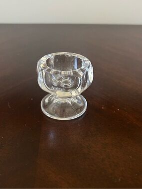Clear Glass Pedestal Open Salt Cellar
